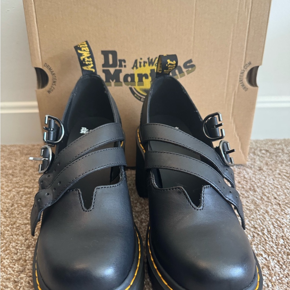 Dr. Martens Black Leather Buckle Shoes
